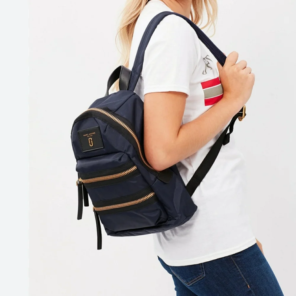 Marc Jacobs Black Backpack - Nylon Unisex Utility School Travel Luggage 13 x 9